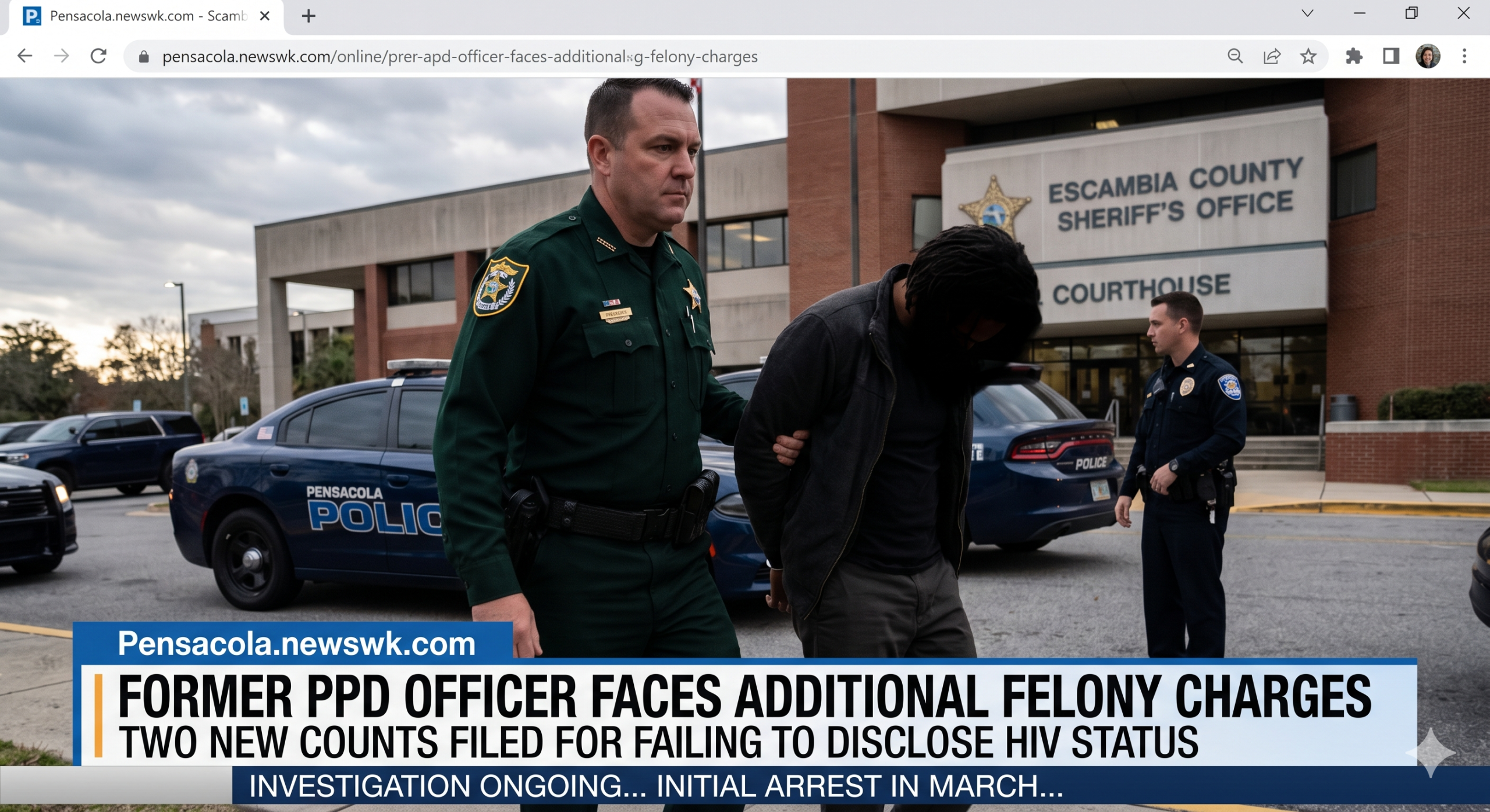 Former Pensacola Police Officer Faces Additional Charges for Allegedly Concealing HIV Status from Partner