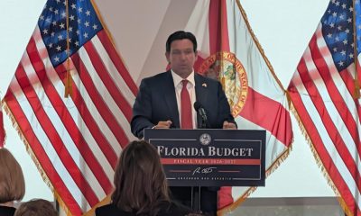 Man speaks at Florida budget press conference