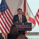 Man speaks at Florida budget press conference