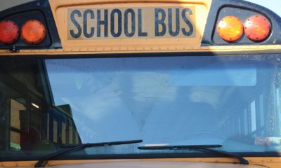Front view of yellow school bus