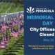 American flags at cemetery for Memorial Day