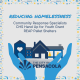 Reducing Homelessness graphic with houses in hands