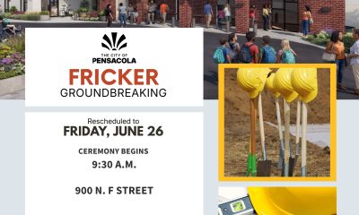 Fricker Resource Center groundbreaking event announcement flyer