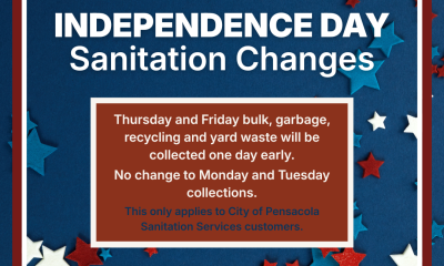 Independence Day sanitation schedule changes announcement
