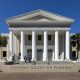 Florida Supreme Court building with columns and palm trees