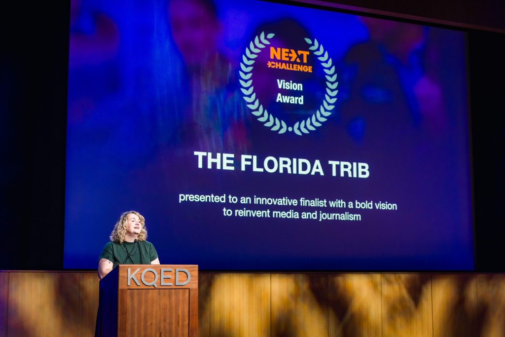 Speaker at podium during Vision Award presentation