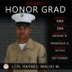 Marine Corps honor graduate portrait with details Maliki M. Haynes