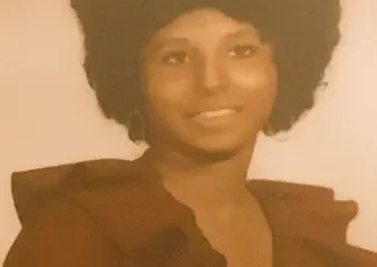 Vintage portrait of woman with afro hairstyle