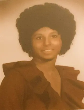 Vintage portrait of woman with afro hairstyle
