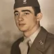 Vintage portrait of young soldier in uniform