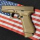 Glock 19X handgun on American flag