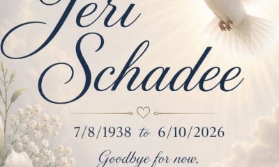 Memorial poster with dove and white flowers