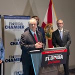 Man speaking at Florida campaign press conference — Florida property tax amendment Pensacola