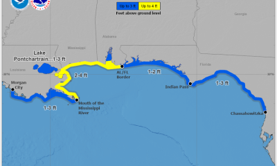 Peak storm surge forecast map for Gulf Coast