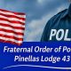 American flag and police banner Pinellas Lodge 43