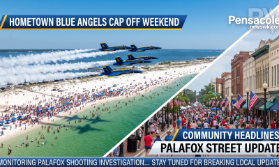 Blue Angels fly over crowded Pensacola beach