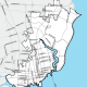 Map of Pensacola, Florida with highlighted waterways