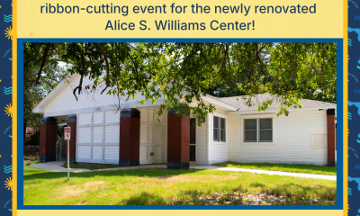 Pensacola ribbon-cutting event announcement with building photo
