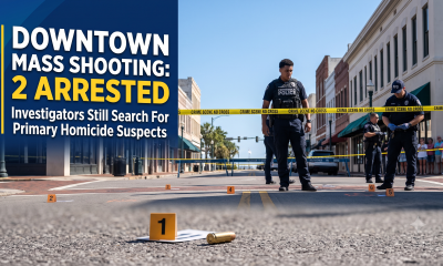 Police investigate downtown mass shooting crime scene
