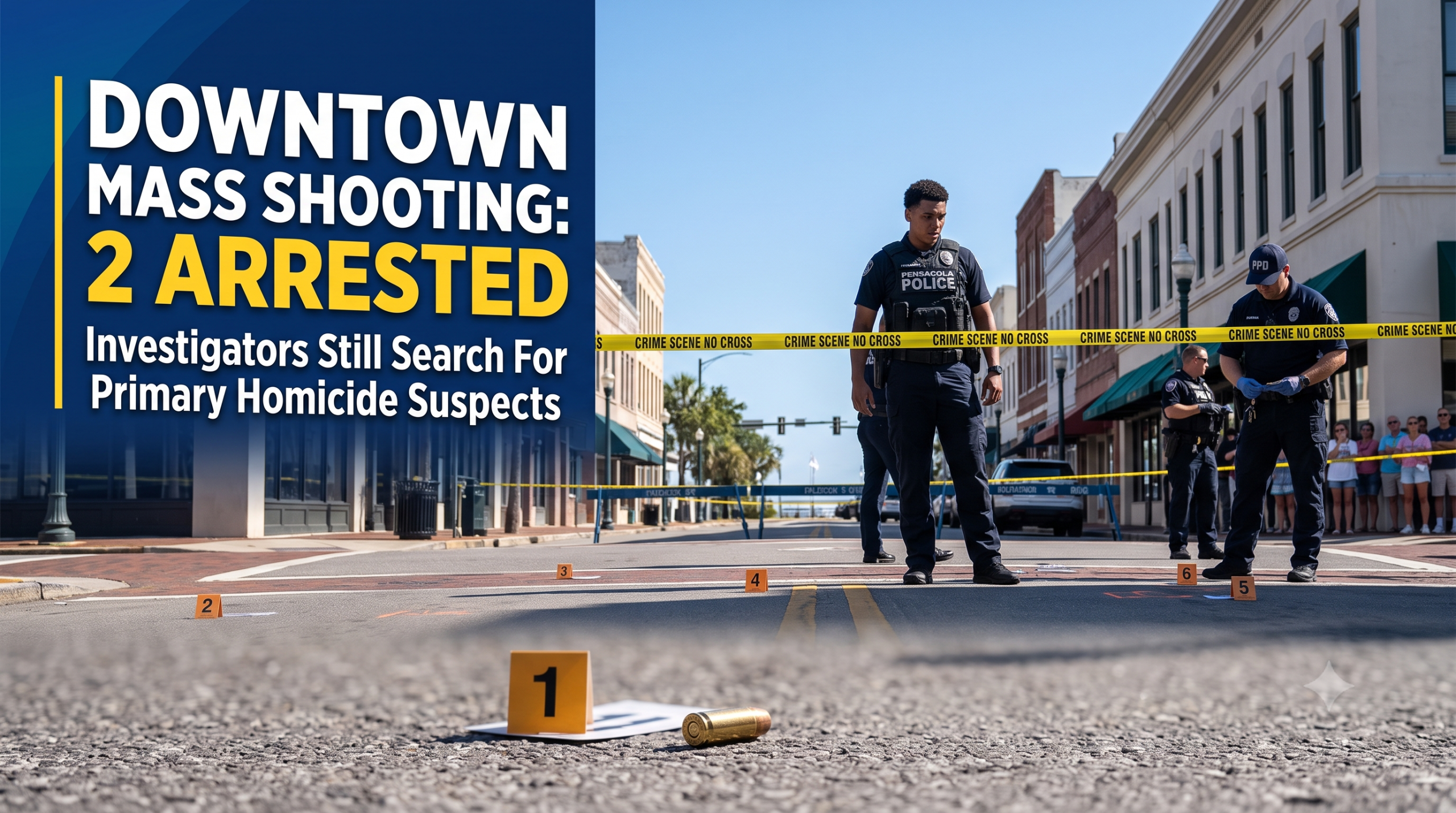 Police investigate downtown mass shooting crime scene