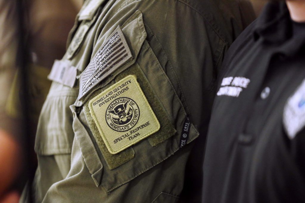 DHS Special Response Team patch on uniform sleeve
