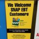 Store sign welcoming SNAP EBT customers
