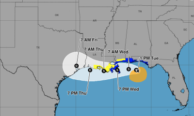 Gulf Coast storm forecast track map