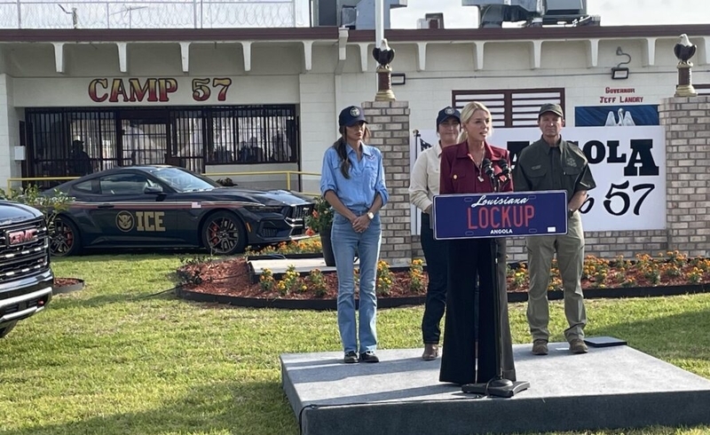 Press conference outside Louisiana State Penitentiary Camp 57