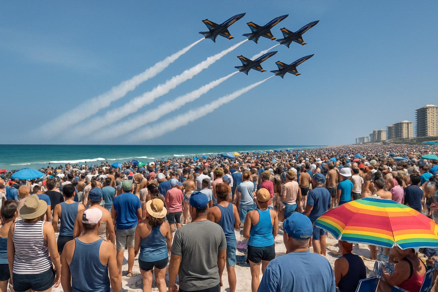 Crowds Gather for 2026 Pensacola Beach Air Show Featuring Blue Angels