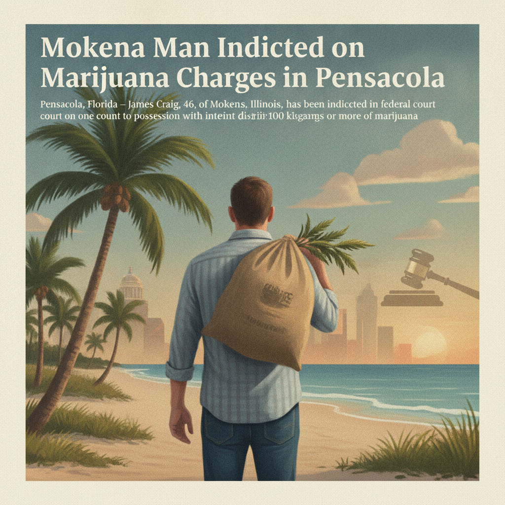 Mokena Man Indicted on Marijuana Charges in Pensacola