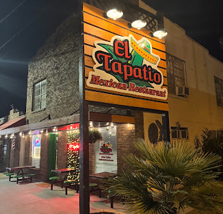 El Tapatio Mexican Restaurant entrance at night