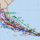Hurricane model tracks crossing Cuba toward Florida