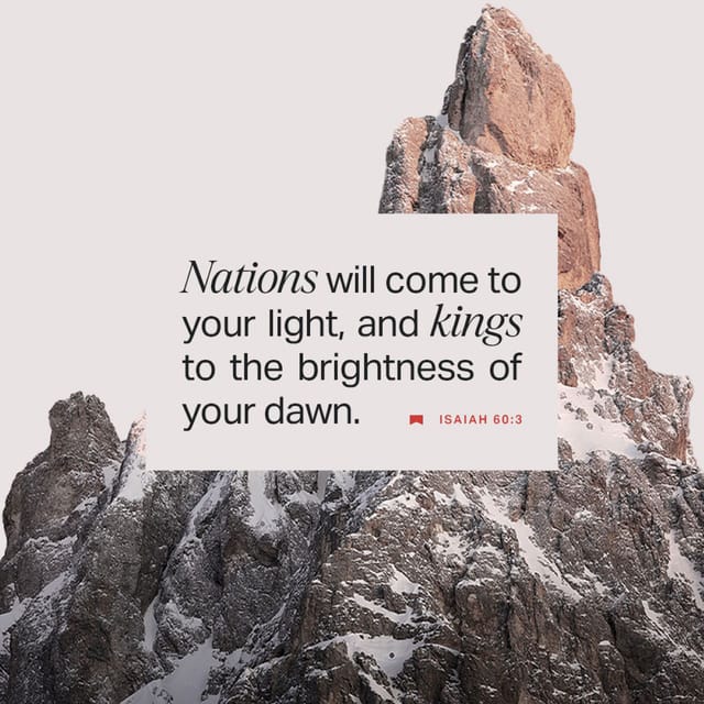 Bible verse over snowy mountain peak