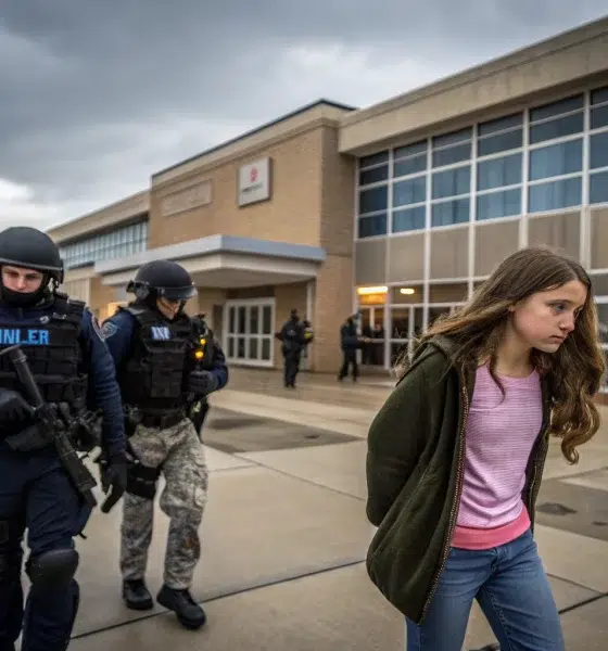 Girl escorted past armed officers outside school building — Okaloosa County school threat