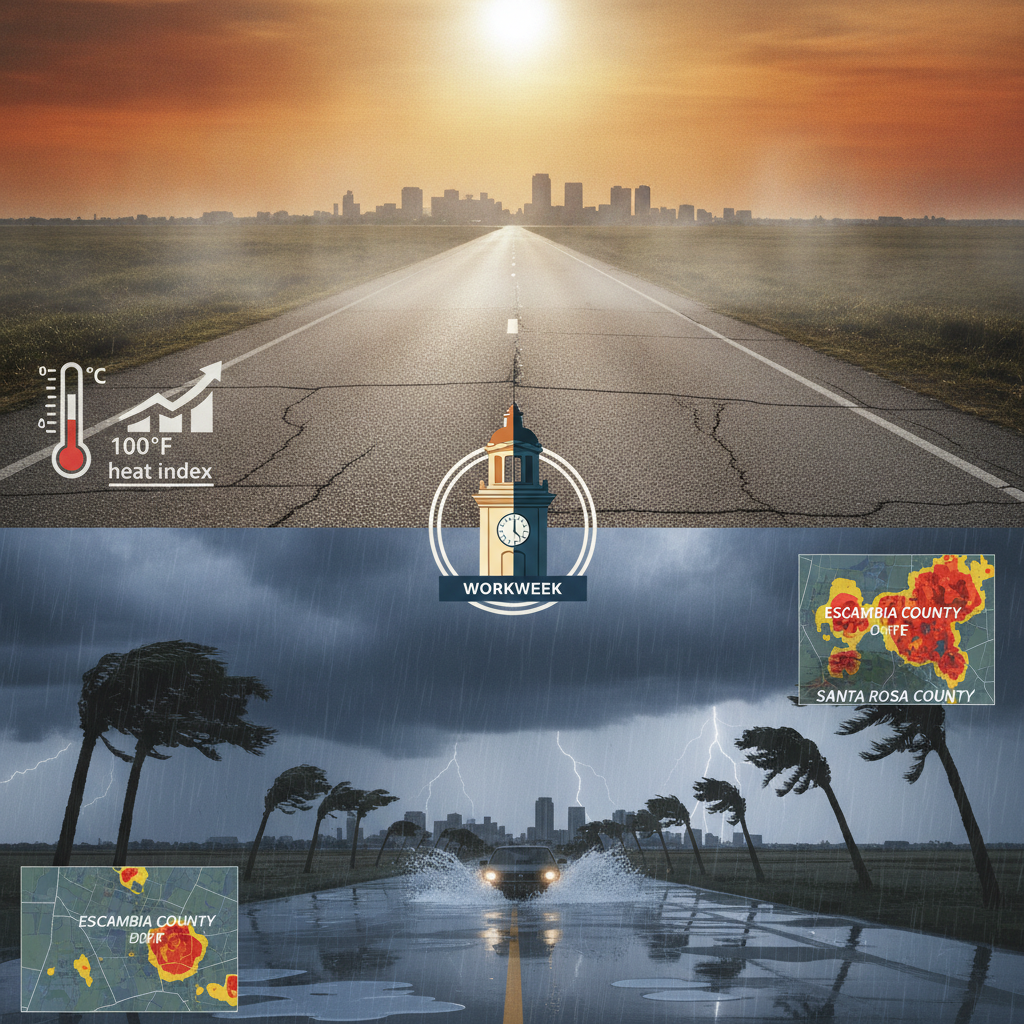 High Heat and Afternoon Thunderstorms Kick Off Workweek Across Pensacola and Northwest Florida