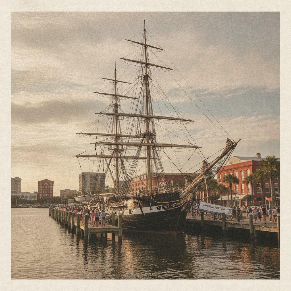 Historic 1877 Tall Ship ELISSA Arrives at Pensacola's Palafox Pier for America 250 Tour