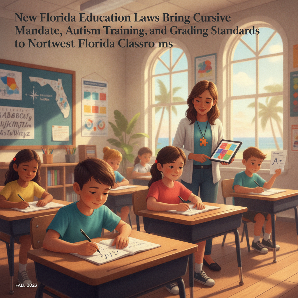 New Florida Education Laws Bring Cursive Mandate, Autism Training, and Grading Standards to Northwest Florida Classrooms