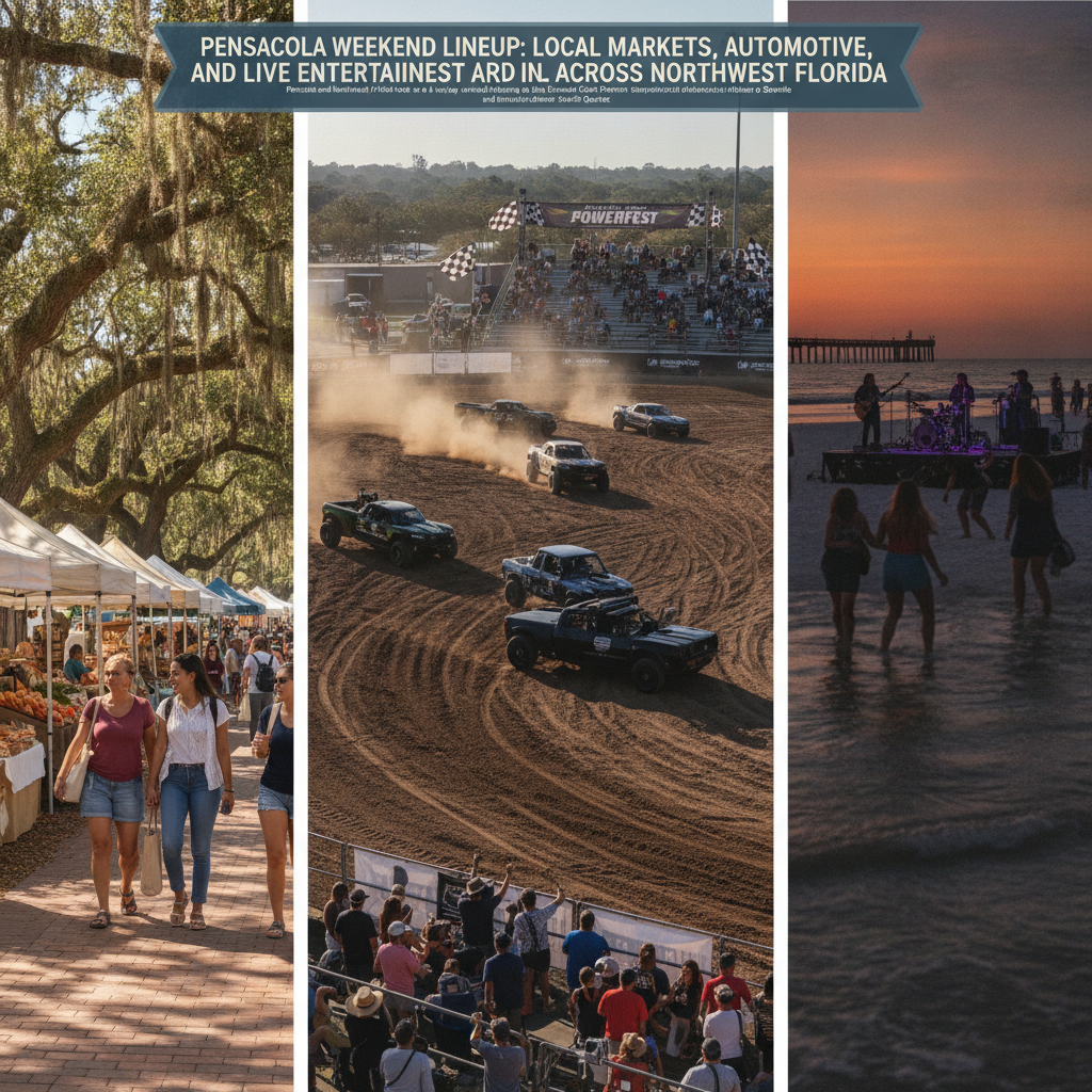 Pensacola Weekend Lineup: Local Markets, Automotive Powerfest, and Live Entertainment Across Northwest Florida