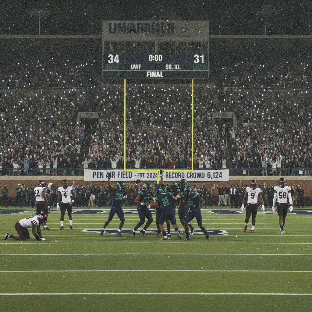 UWF Football Makes History in Pensacola With 34-31 Upset Over No. 16 Southern Illinois