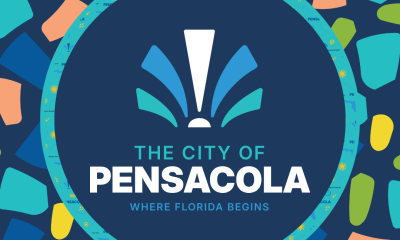 Logo of the City of Pensacola featuring a stylized fountain and colorful background. — City of Pensacola meeting schedule