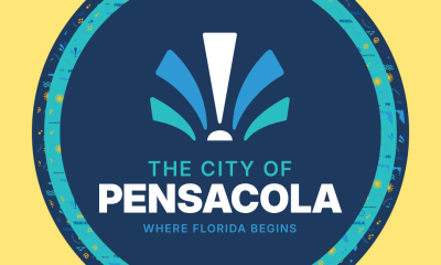 Logo of the City of Pensacola featuring a blue and teal design on a yellow background. — Pensacola weekly meeting schedule