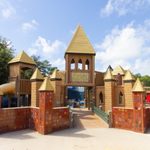 Castle-themed entrance to Priddy Kids Park playground — Perdido Kids Park reopening