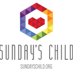 Sunday Child logo with colorful geometric heart