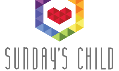 Sunday Child logo with colorful geometric heart