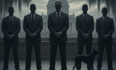 Ilustración legal alusiva al caso de cargos federales por peleas de perros Florida.