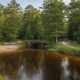 Serene view of Blackwater River State Forest with a wooden bridge, canoes, and — Blackwater River State Forest conditions