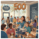Celebration at Coastal Cat Cafe in Pensacola with people, cats, and a '500' balloon marking t — coastal cat cafe pensacola