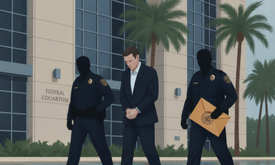 A man in handcuffs is escorted by two police officers outside a federal courthouse in — Fort Walton Beach drug indictment