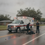 ambulance crash W Street Pensacola — Pensacola Ambulance E-Bike Crash — Pensacola ambulance crash