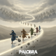 Illustration depicting figures in robes running along a winding path, symbolizing the journey of faith from Hebreos 12:1.